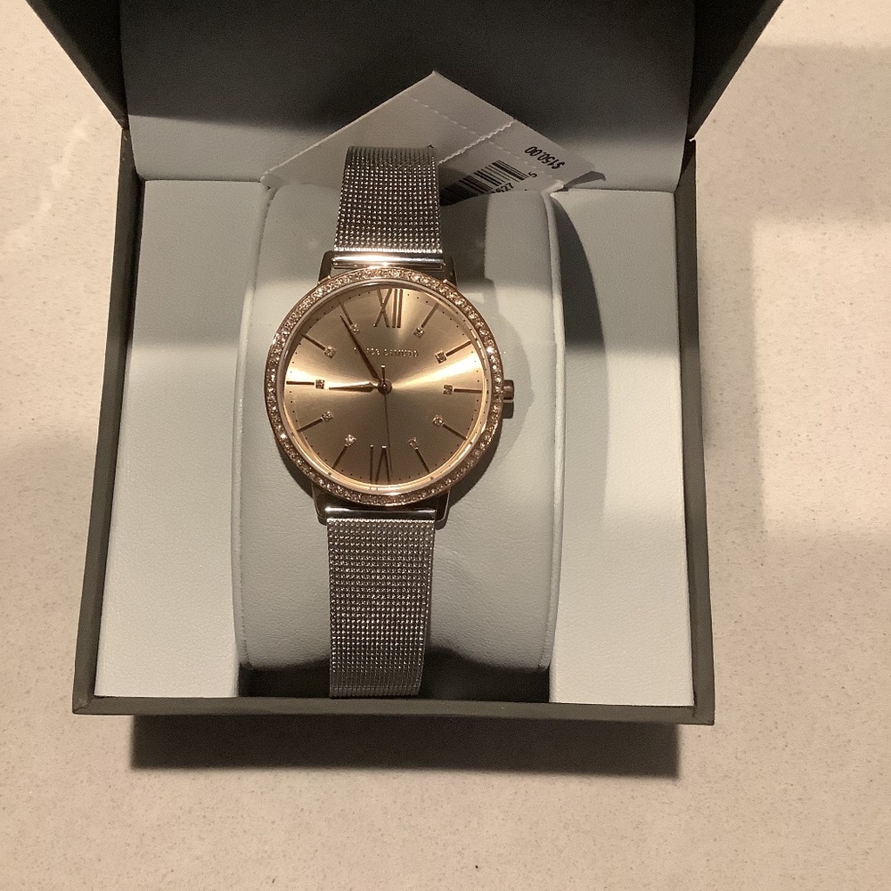 Vince Camuto Two Tone Mesh Watch silver/gold